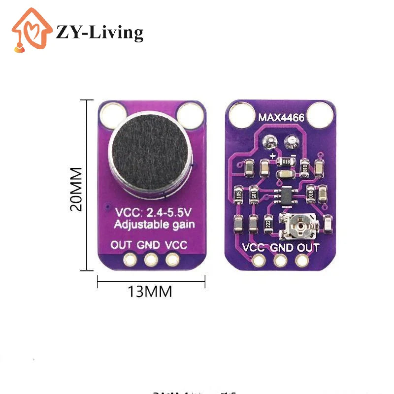 MAX4466 Microphone AGC Amplifier Board Sound Sensor Module Auto Gain Control Attack For GY-MAX4466 PCB Board Diy Kit Quake