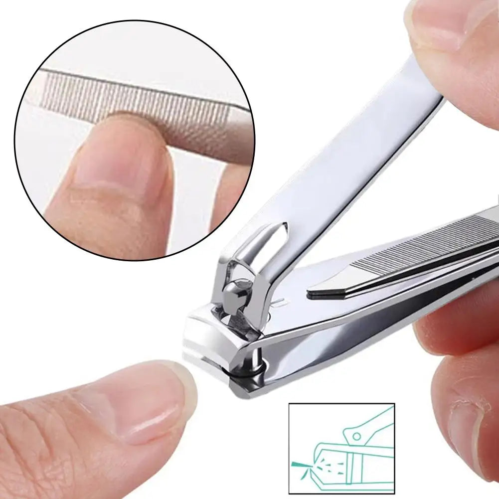 Premium Stainless Steel Nail Clipper Ultra Sharp Sturdy Fingernail & Toenail Clipper Cutter, Curved Edge Cutter Finger Nail Clip Quake
