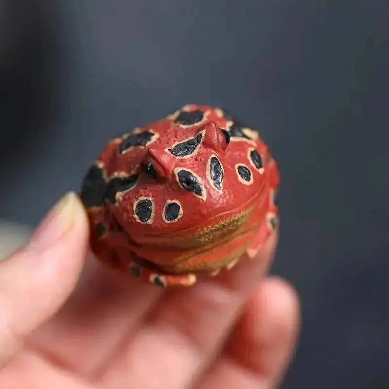 Zisha Tea Pet Golden Toad Wealth-attracting Tea Play Toad Tea Tray Frog Ornament Tea Play Accessories Quake Red