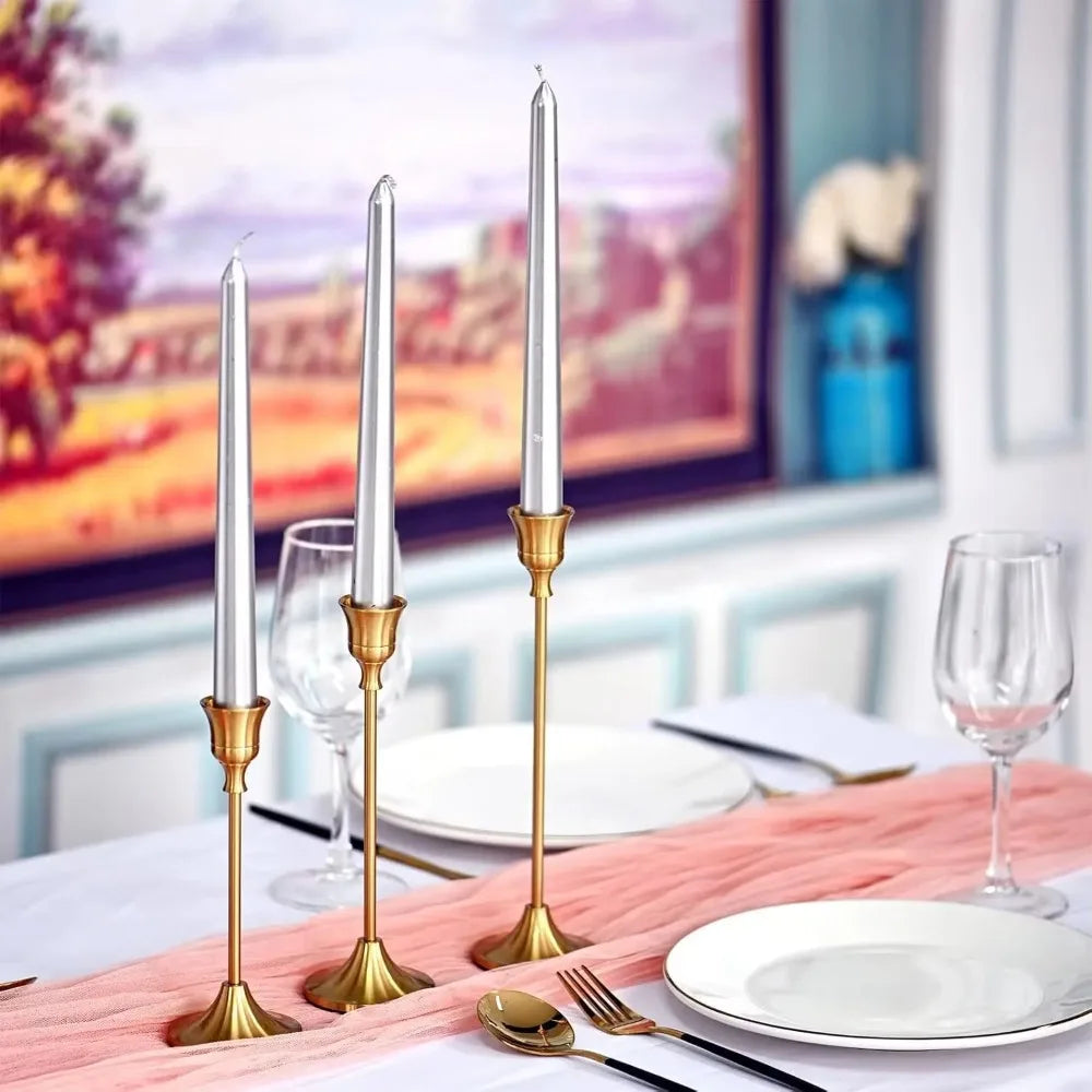 1/3pcs Vintage Elegant Tabletop Candle Holders Metal and Aluminum Home and Hotel Decoration Candlestick Holder Quake