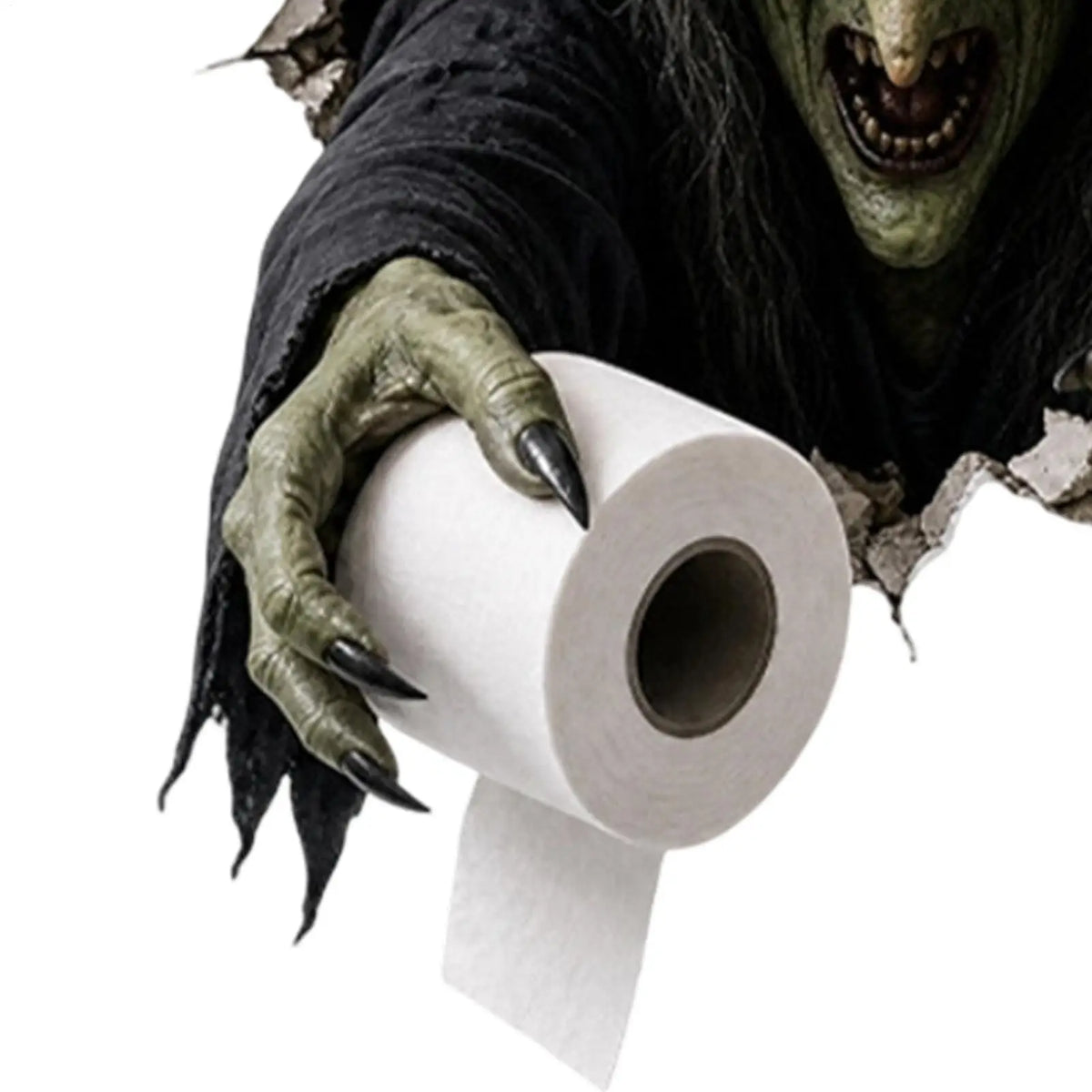 2DHalloween Toilet Decal Holiday Horror Bathroom Decal Break Through Wall Toilet Tank Sticker for Indoor Home Apartment Bathroom Quake