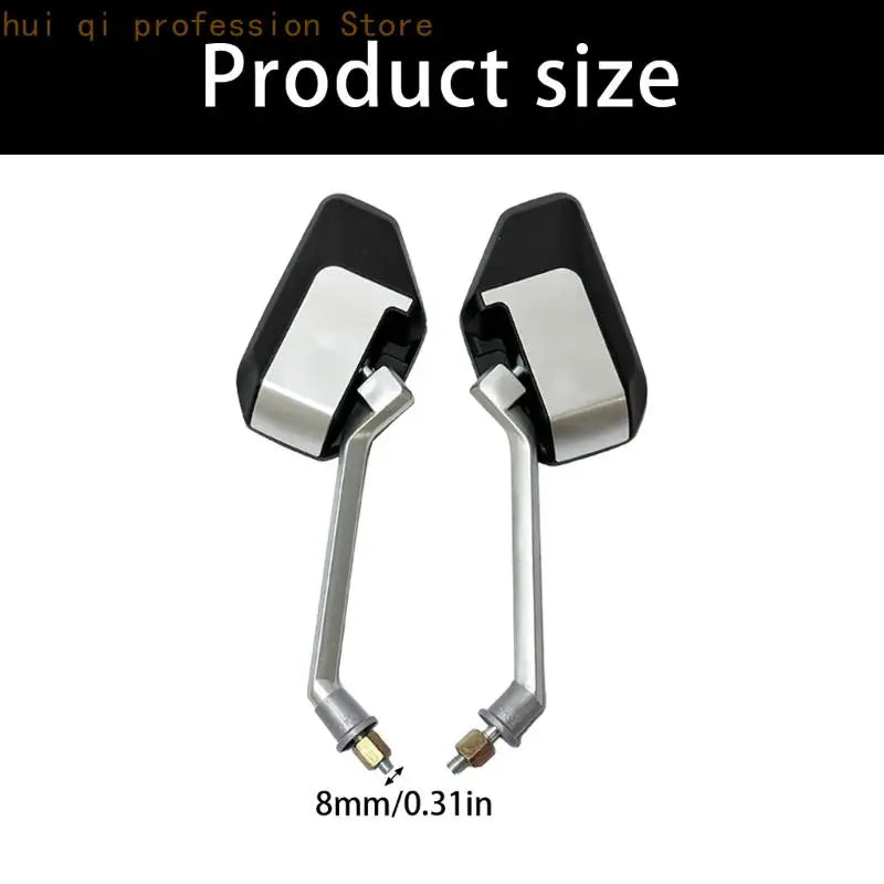Motorcycle Safety Mirrors Wide View Design Adjustable 8mm Thread Easy Installation Electric Scooter Rearview Mirror H8WE Quake
