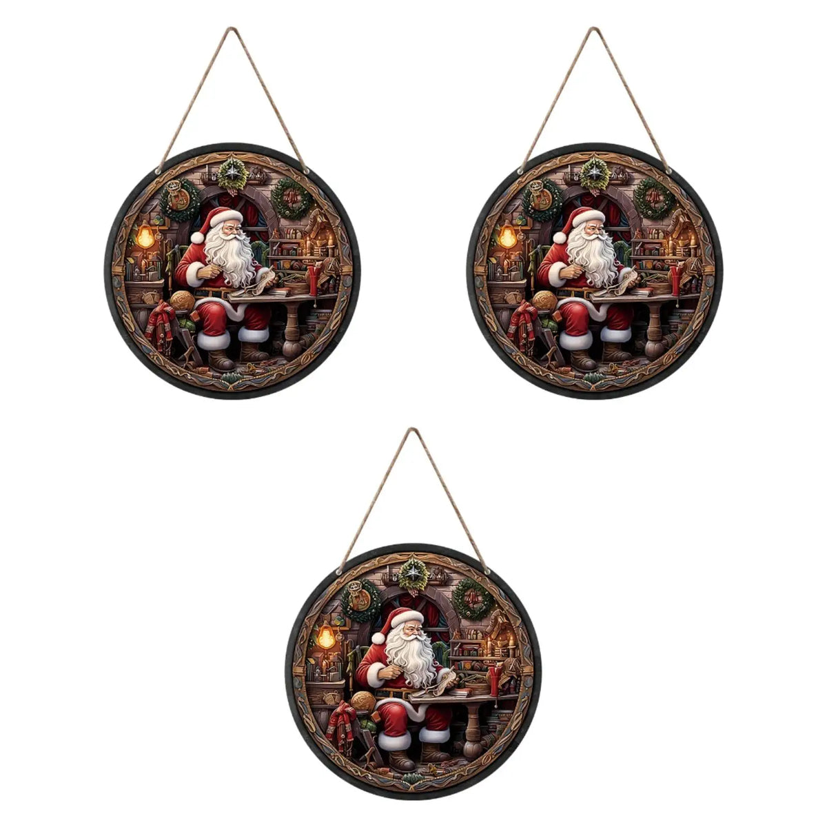 3x Christmas Ornaments for Tree Living Room Ornament Gift Celebrations Indoor Outdoor Farmhouse Mom Dad Santa Claus Ornaments Quake Default Title
