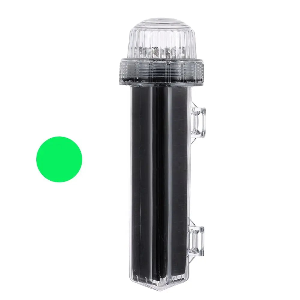 Outdoor Lighting Waterproof Solar Net Mark Light Solar Dual Mode Anchor Light Marine Navigation Light Outdoor Quake Green
