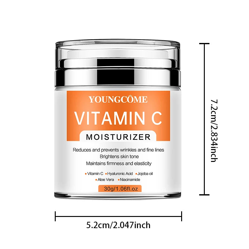 YOUNGCOME VitaminC Face Cream SkinCare Pigment Spots Freckles Remover Whitening Moisturizing Anit-Aging Beauty Health Cosmetics Quake 30G