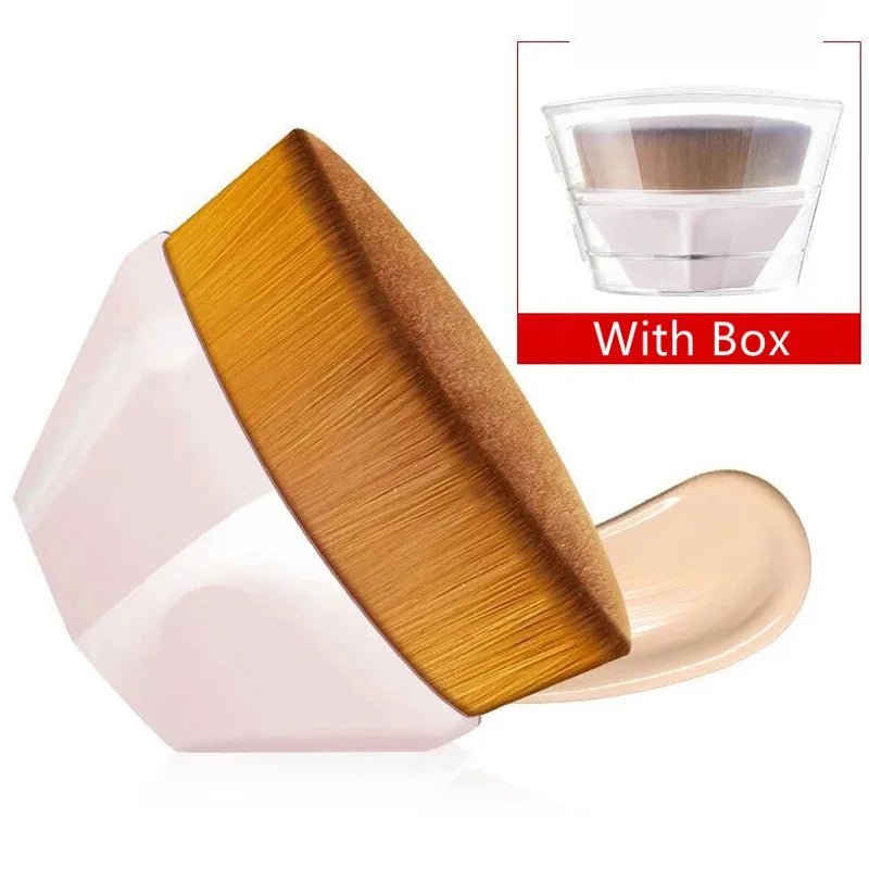 1/2pcs New Magic Makeup Brush Beauty Powder Face Blush Brushes Portable Professional Foundation Brush Large Cosmetics Soft Base Quake pink With box