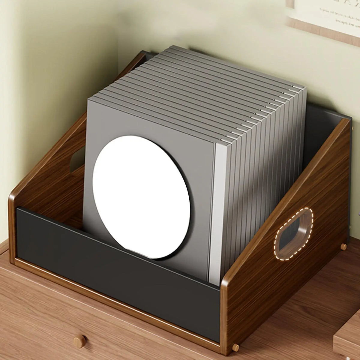 Vinyl Record Holder, CD Display Stand, Wooden Organizer Table, Vinyl Storage Quake