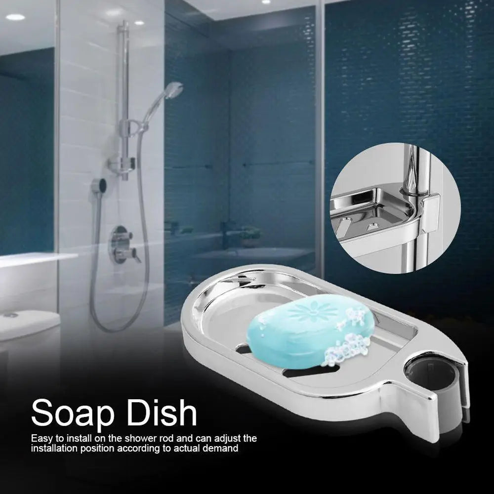 Bathroom Silver Bath Shower Plates Soap Holder Soap Dishes Adjustable Rail Slide Quake