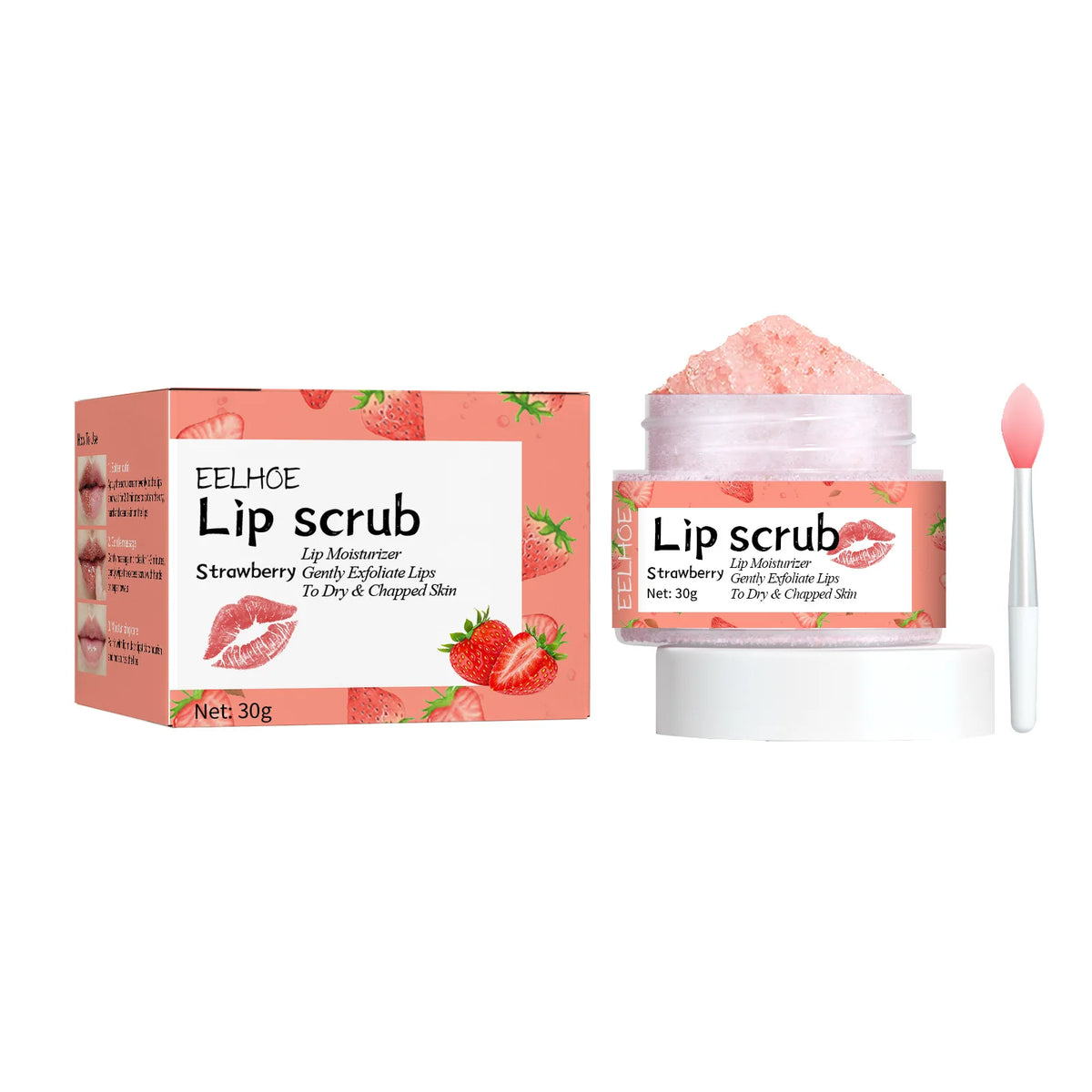 Strawberry Lip Scrub + Night Lip Repair Patch Set, Grad Season Gift for Women, Exfoliating & Overnight Hydration Quake 1 box