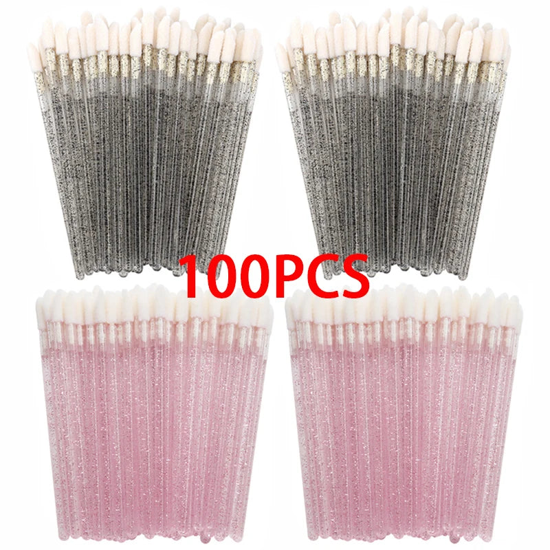 Applicator Wands Wholesale Disposable Lip 100/300PCS Brush Makeup Brushes Lipstick Eyelashes Extension Tool Beauty Accessories Quake BlackPink MIX 100PCS