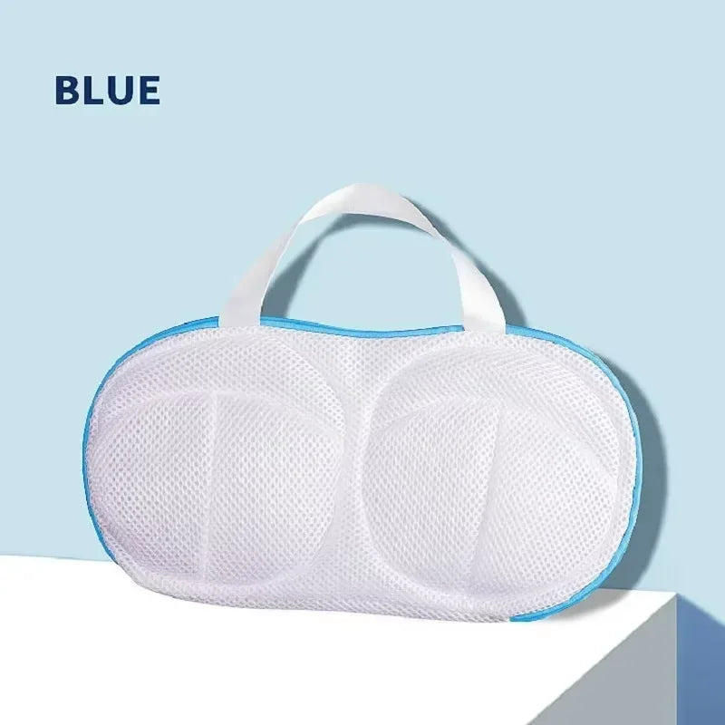 Premium Bra Washing Bag–Mesh Laundry Protector for Machine Wash, Anti-Deformation Design, Polyester Underwear&Sports Bra CareBag Quake M486 Blue 1pcs