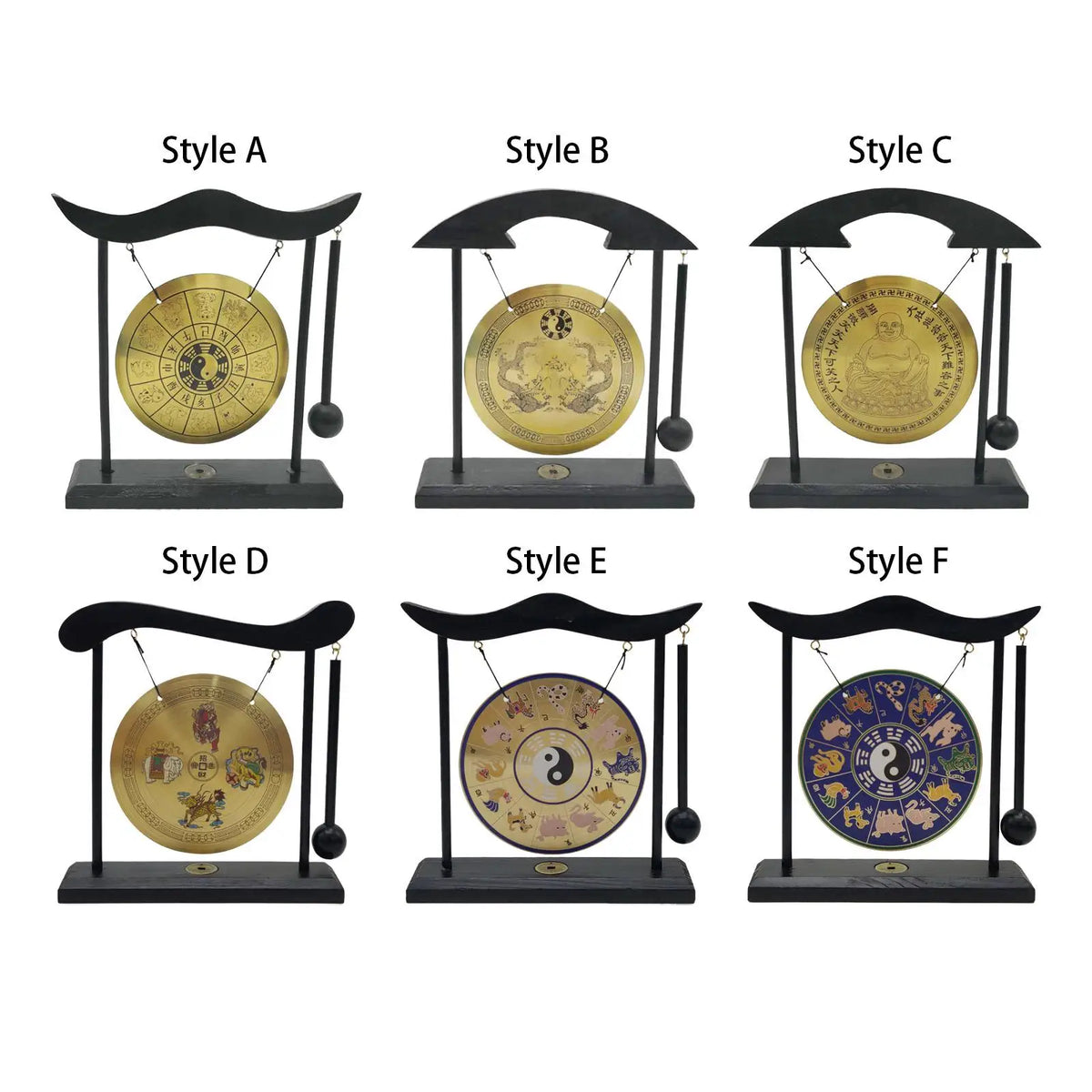 Vintage Style Gong Ornament Home Tabletop Gong Decor Scene Layout Adornment Quake