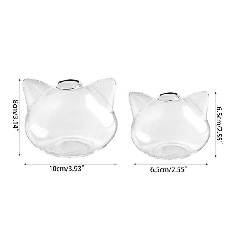 1pcs Cartoon Cat Hydroponic Glass Vase Delicate Modern Home Flowerpot for Tabletop Succulent Air Plant Planter Quake