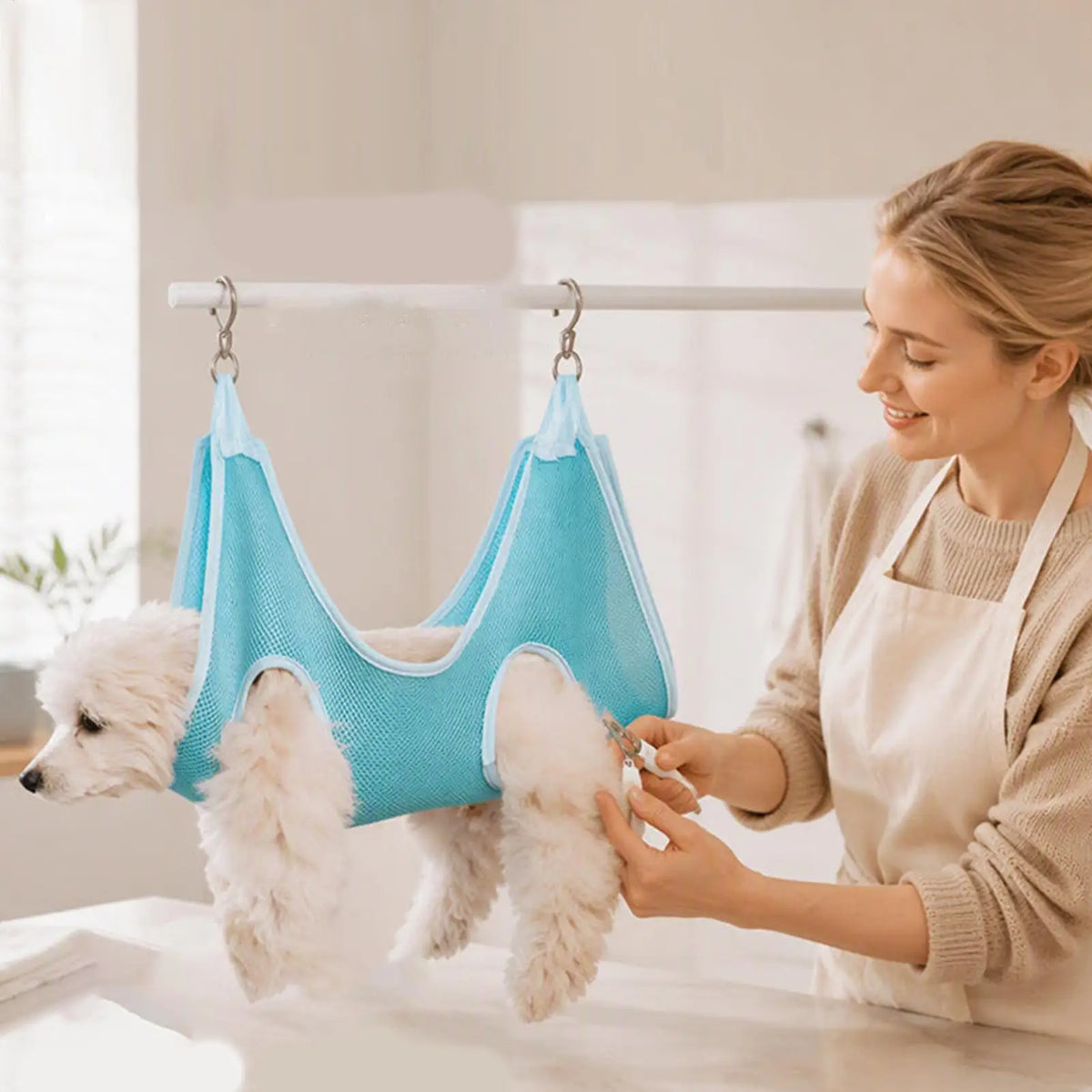 Dog Hammock Grooming Mesh Escape Proof Non Slip Restraint Harness for Bathing Ear Teeth Cleaning Home Pet Store Cattery Kennel Quake