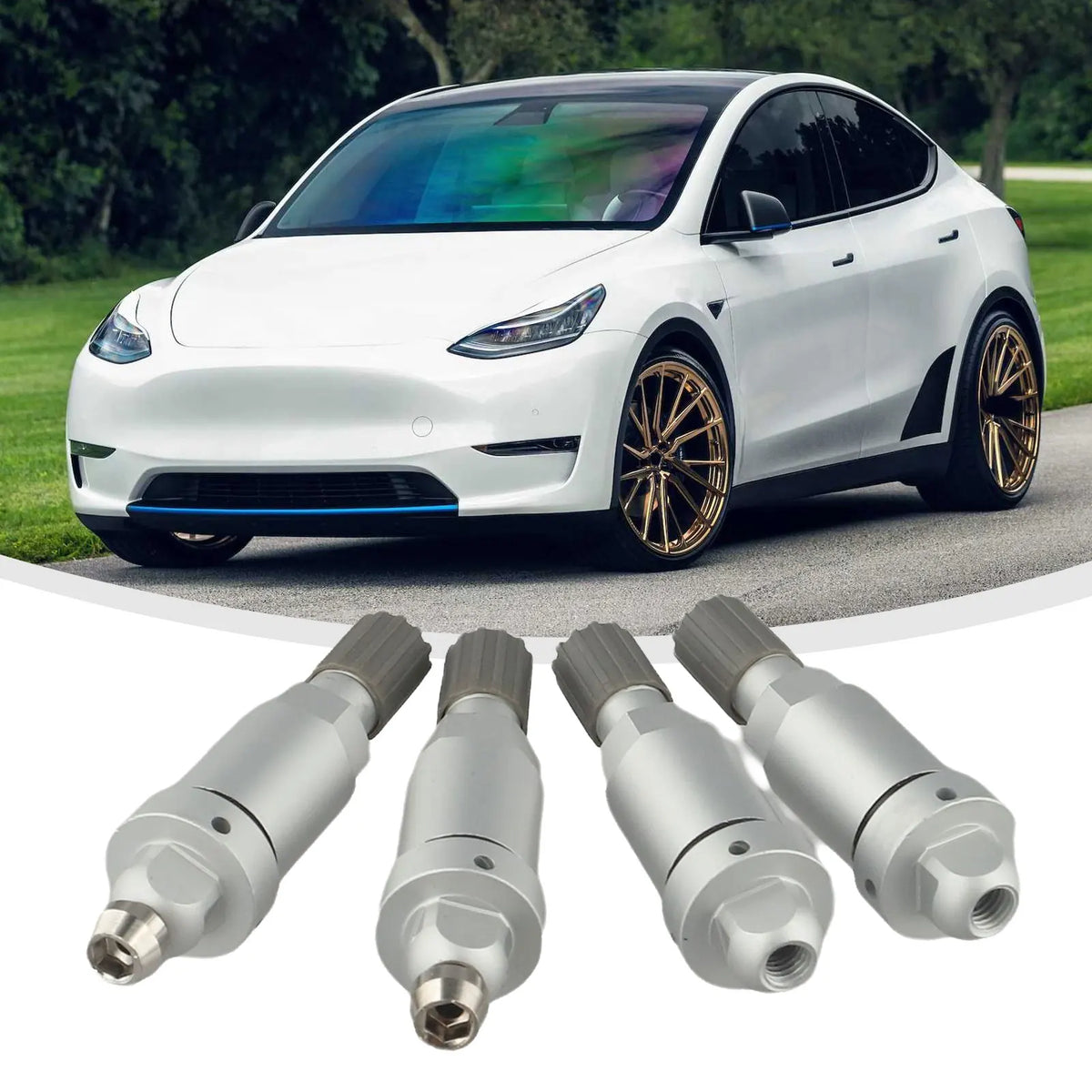 4pcs for tpms Aluminum Valve Stem for service Kits Replacement For Tire Valves For Tesla- Easy Installation Car Accessories Quake