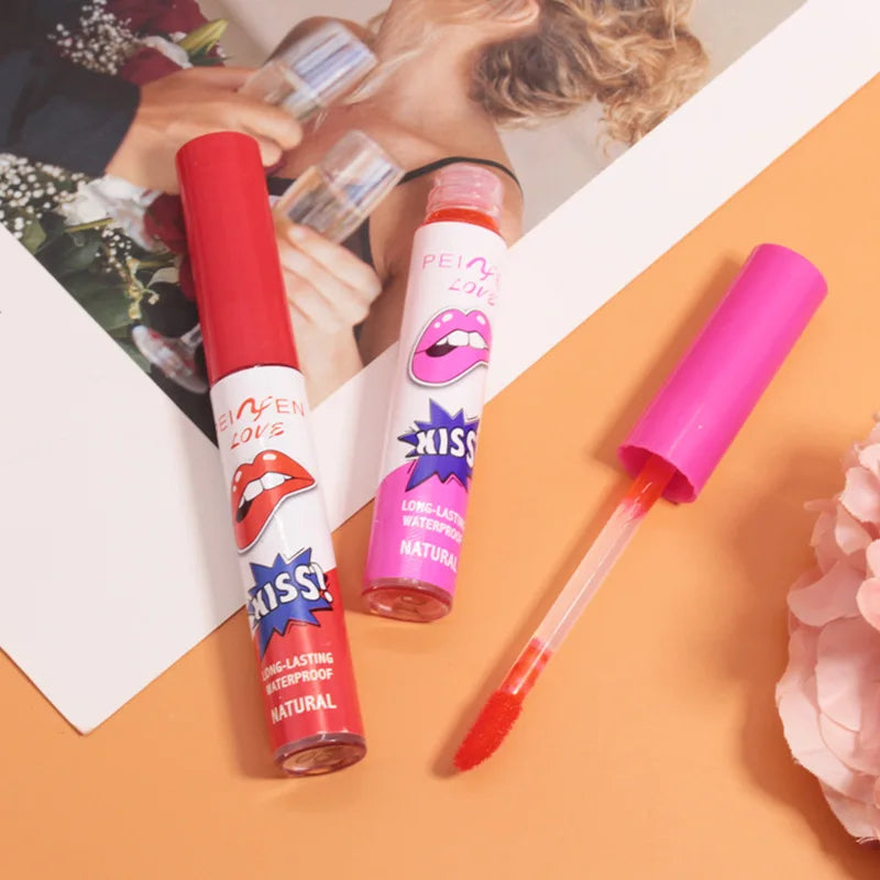 Amazing Tear Off Lip Gloss Liquid Red Lipstick Does Not Fade or Long-lasting Waterproofcup Set Box Tear Off Lip Mask Cosmetic Quake