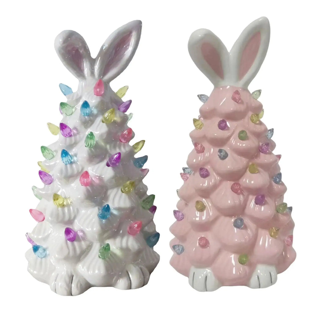 Lighted Bunny Easter Decoration Easter Ornament for Desk Beside Table Living Room Shelves NightStand Bedroom Mantle Countertop Quake