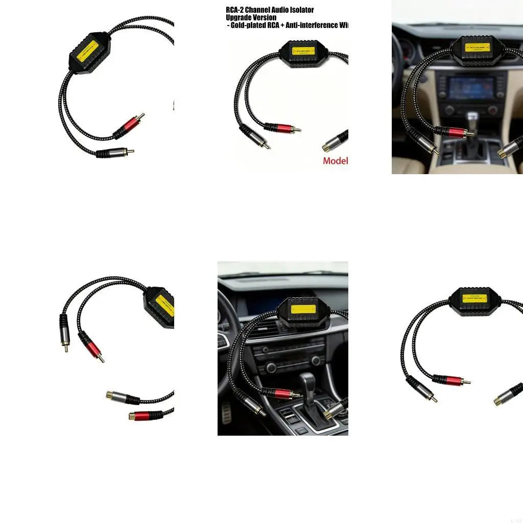 Mini Ground Looping Noise Isolator 2Channel Inlines Filter with Gold Plate Connectors Braided Cable for Car Music K1KF Quake CN