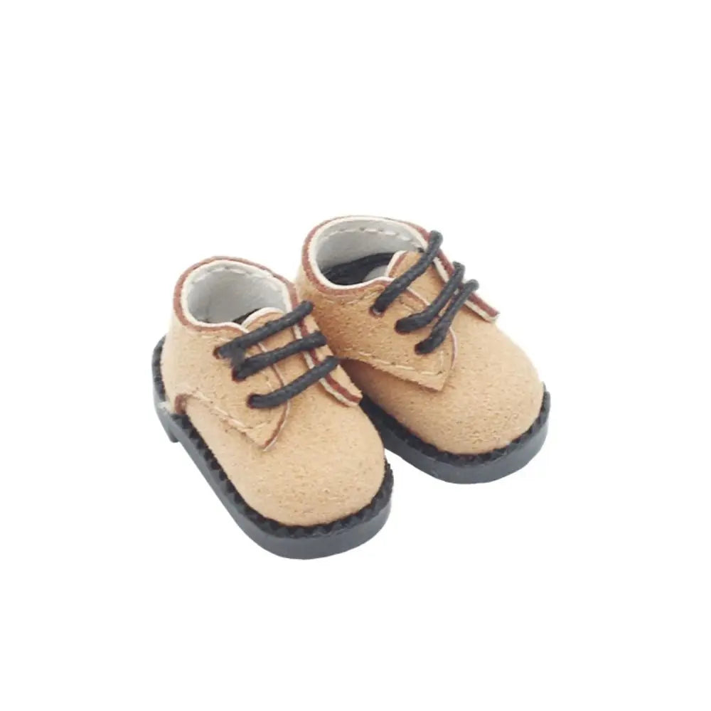 Multiple Colour 1 Pair Ob11 DOD 1/12 Bjd Doll Shoes All-Match PU Leather Body9 GSC YMY Shoes Delicate Cute Quake Beige