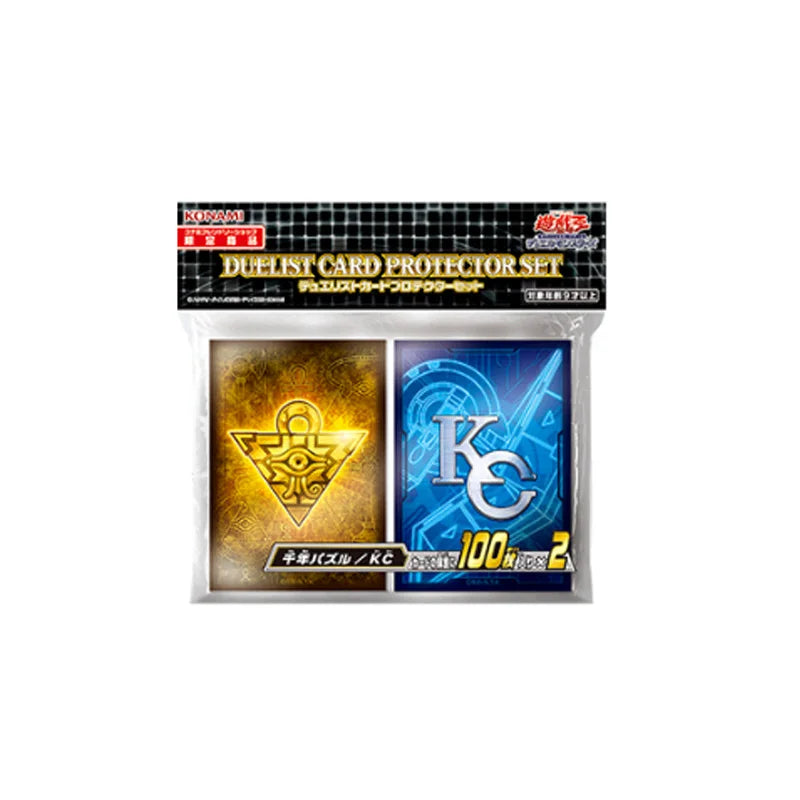 200pcs Yu-Gi-Oh! Sleeves Set Mixed Millennium Puzzle and KC Styles Official Anime Card Protectors for Kid Battle Game Collection Quake 200pcs