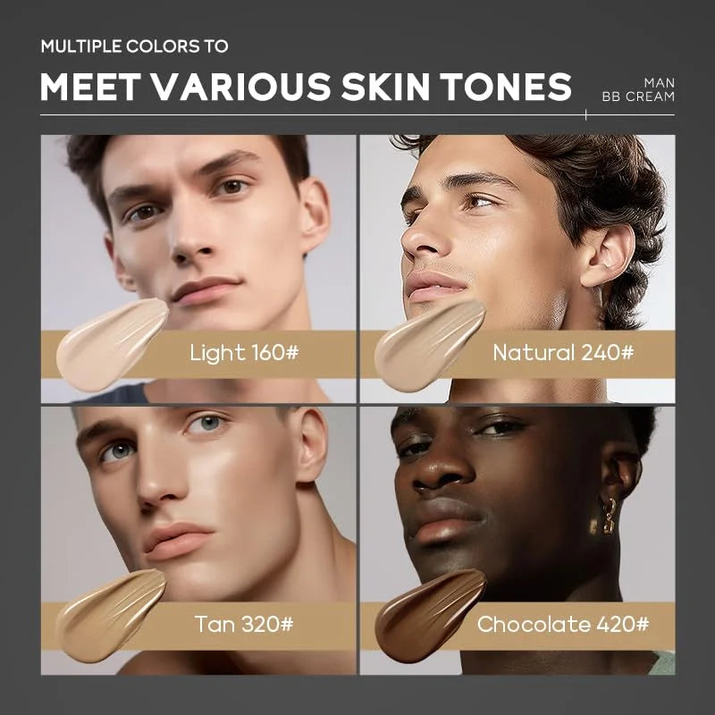 Men's BB Cream-Full Coverage Long-Lasting Waterproof Men's Concealer Natural Color Suitable for Gifts for Men's Christmas Gifts Quake