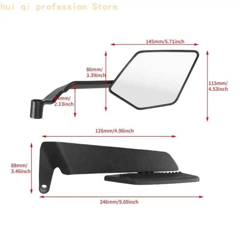 Motorcycle Blade Mirror Pair Universal Compatibility Strong Construction Easy Installation H8WE Quake