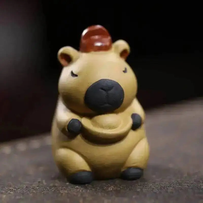Zisha Tea Pet Animal Healing Cute Adorable Yuanbao Capybara Small Ornament Turtle Decoration Чаепитие Quake Yuanbao Kapibala