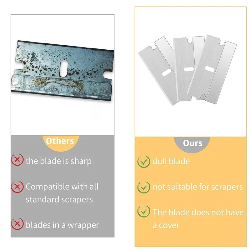 Decals Window Glass Razor Scraper Blades 20Pcs Plastic Scraper Replacement for Car Sticker Remover Clean Scraper Glue Remover Quake