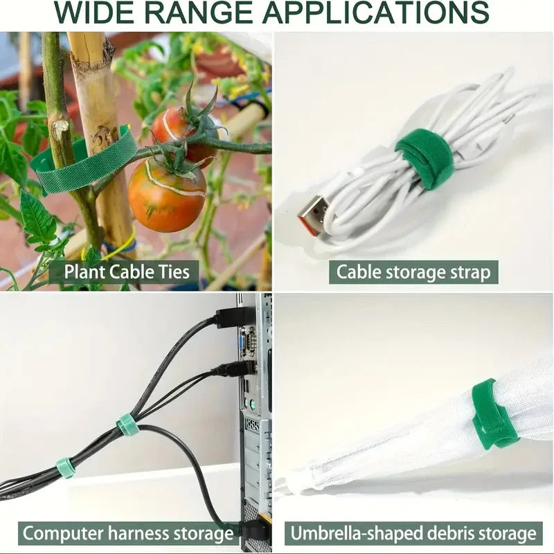 50/100Pcs Reusable Adjustable Non-Slip Nylon Plant Ties Perfect for Climbing Plants Support and Gardening Maintenance Tool Safe Quake