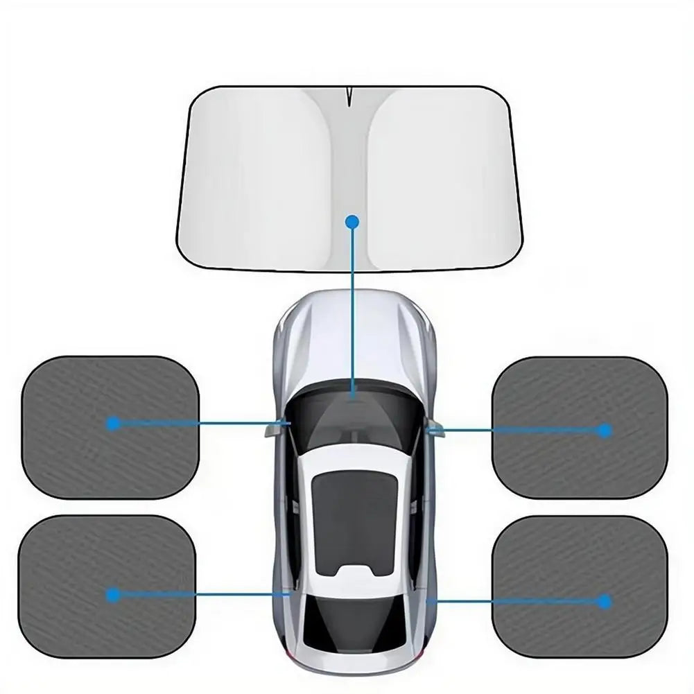 Car Windshield Sunshade Titanium Silver Foldable Front Window Cover UV Heat Shield for Sedan SUV MPV Summer Parking Daily Use Quake