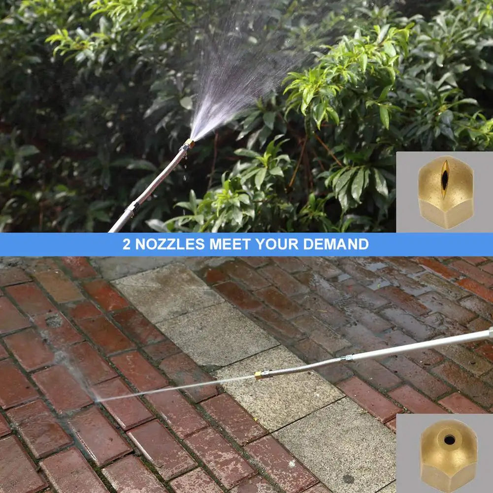 High Pressure Power Washer Wand for Car Wash Garden Hose Nozzle Watering Tool with 2 Spray Tips Jet Fan for Window Cleaning Quake