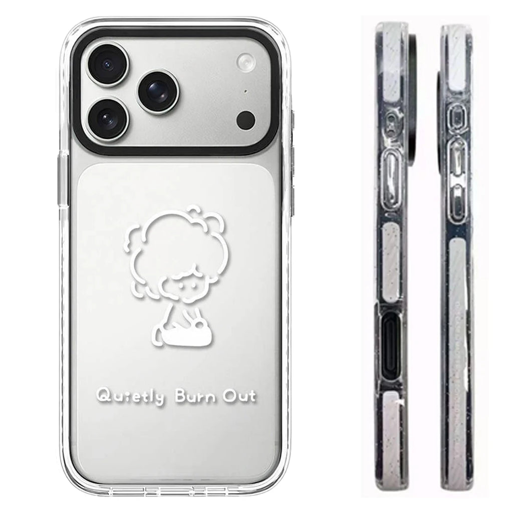 6090673 White Border Magnetic Phone Case Cover for IPhone 13 14 15 16 17 18 Pro Max Case Quake white (MagSafe) iPhone 13 Pro Max