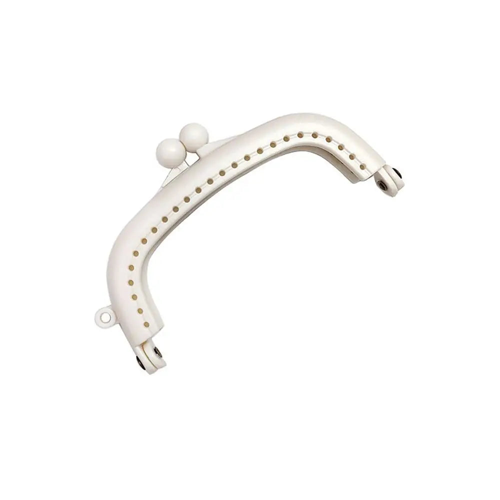 Mini Plastic Purse Frame Kiss Clasp Candy Color Bag Hardware Purse Clasp Frame Bag Kiss Clasp Lock Handle Bag Accessories Quake white