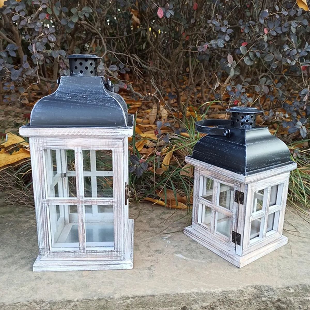 Traditional Wooden Lanterns Candle Holder Wedding Centerpiece White Wind Lantern Quake