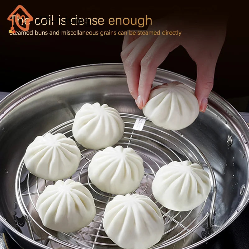 1pcs Stainless Steel Steamer Rack Multifunction Pot Steaming Tray Dumplings Eggs Grill Stand 16cm 18cm 20cm 22cm Quake