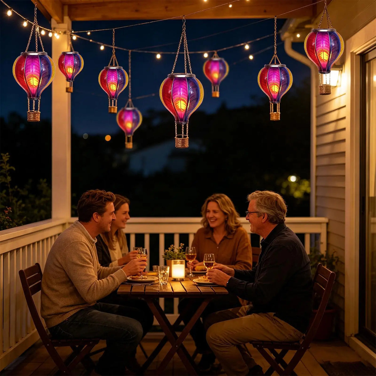 Waterproof Portable Decorative Hot Air Balloon Solar Lantern Lamp for Outside Garden Patio Balcony Pathway Walkway Lawn Porch Quake
