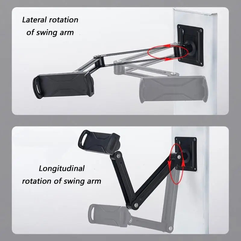 360 Rotating Phone Tablet Stand With Adjustable Tension Foldable Wall Mount Vertical Horizontal Install for Home Office K1KF Quake
