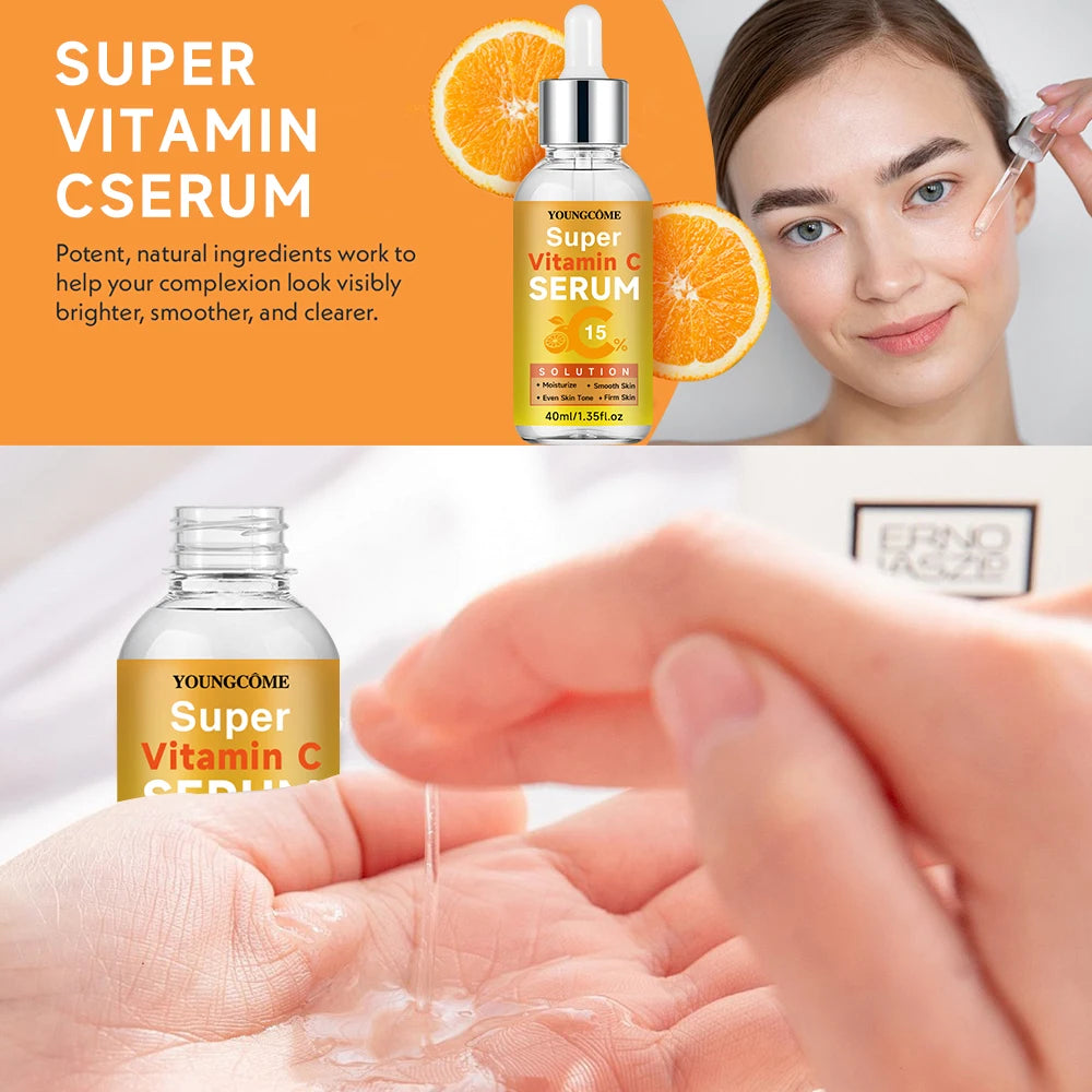 Vitamin C Whitening Serum Remove Freckles Dark Spots Face Essence Fade Melanin Brighten Repair Dull Skin Care Quake