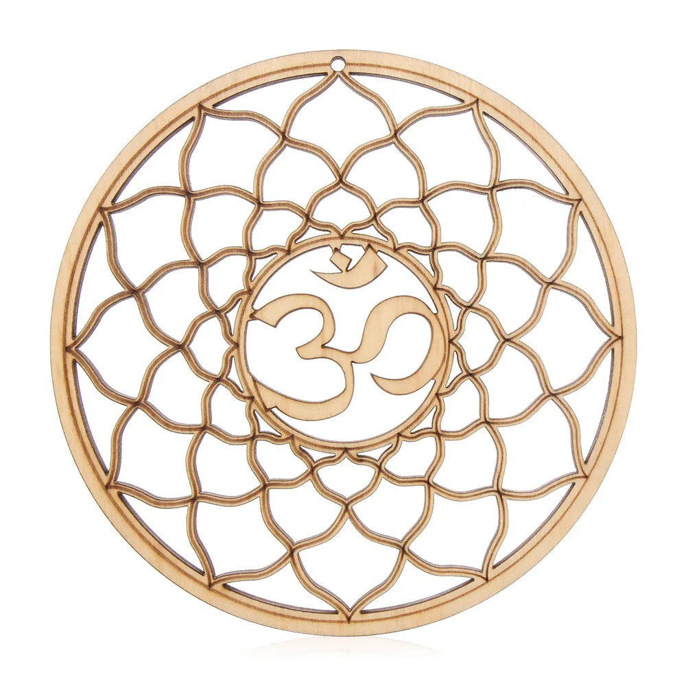 Wooden Wall Sign Flower of Life Shape Laser Cut Wood Wall Art Home Decor Handmade Coasters Craft Making Sacred Geometry Ornament Quake Style 8-14cm