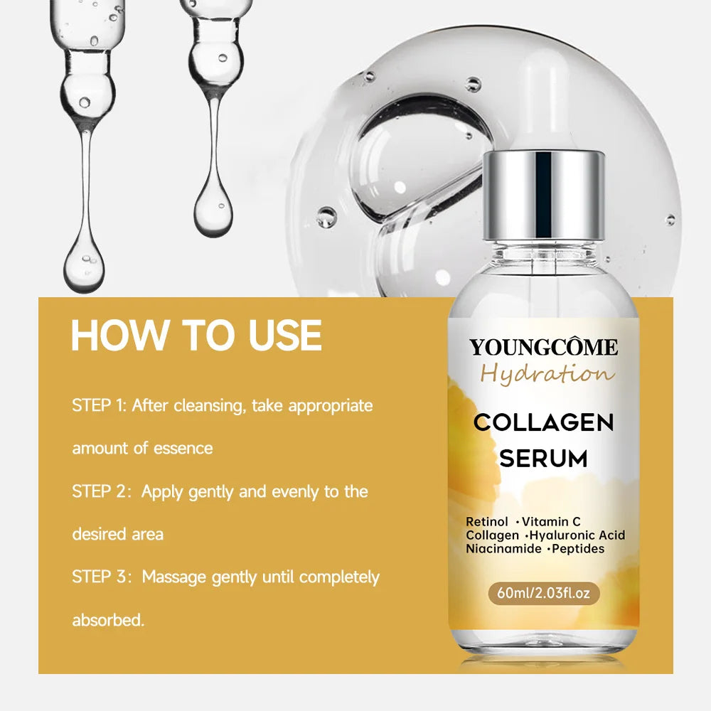 Collagen Face Serum Skincare Facial Essence Liquid Moisturizing Soothing Nourishing Face Serum Pore Shrink Skin Care Korea 2025 Quake