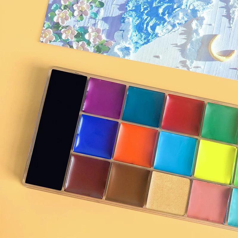 20 Colors Face Body Oil Painting Paint Pigment Non Toxic Safe Kids Flash Tattoo Painting with Brush Art Halloween Cosplay Party Quake