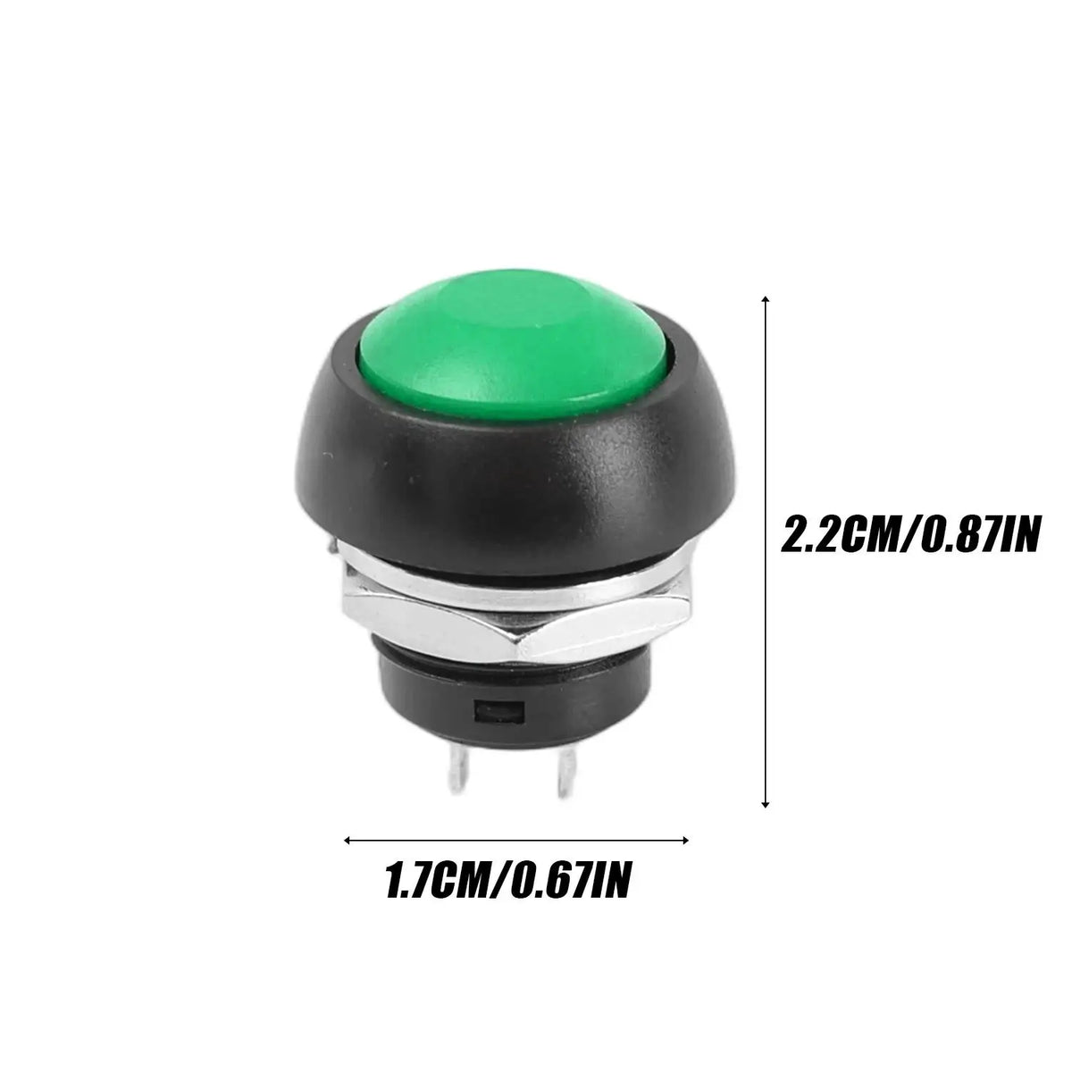 30/1PCS PBS-33B Momentary Push Button Switch with Metal Installation Nut Waterproof Colorful Control Panel Light Button Switch Quake Green 20PCS