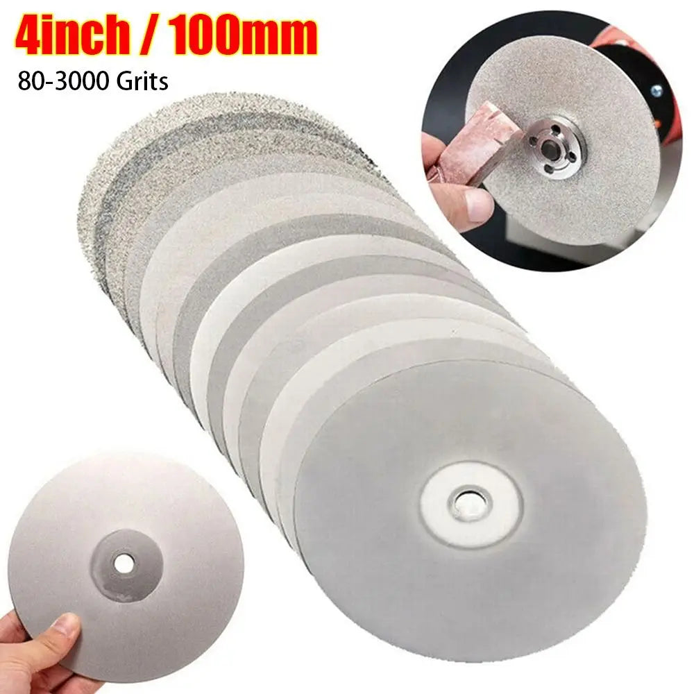 1Pcs Diamond Coated Diamond Grinding Disc 80-3000Grit Abrasive Disc Grinding Wheels Woodworking Tool 4inch 100mm Quake