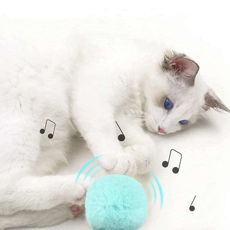 Smart Cat Toys Plush Electric Catnip Training Toy Kitten Touch Sounding Pet Product Squeak Toy Ball Quake