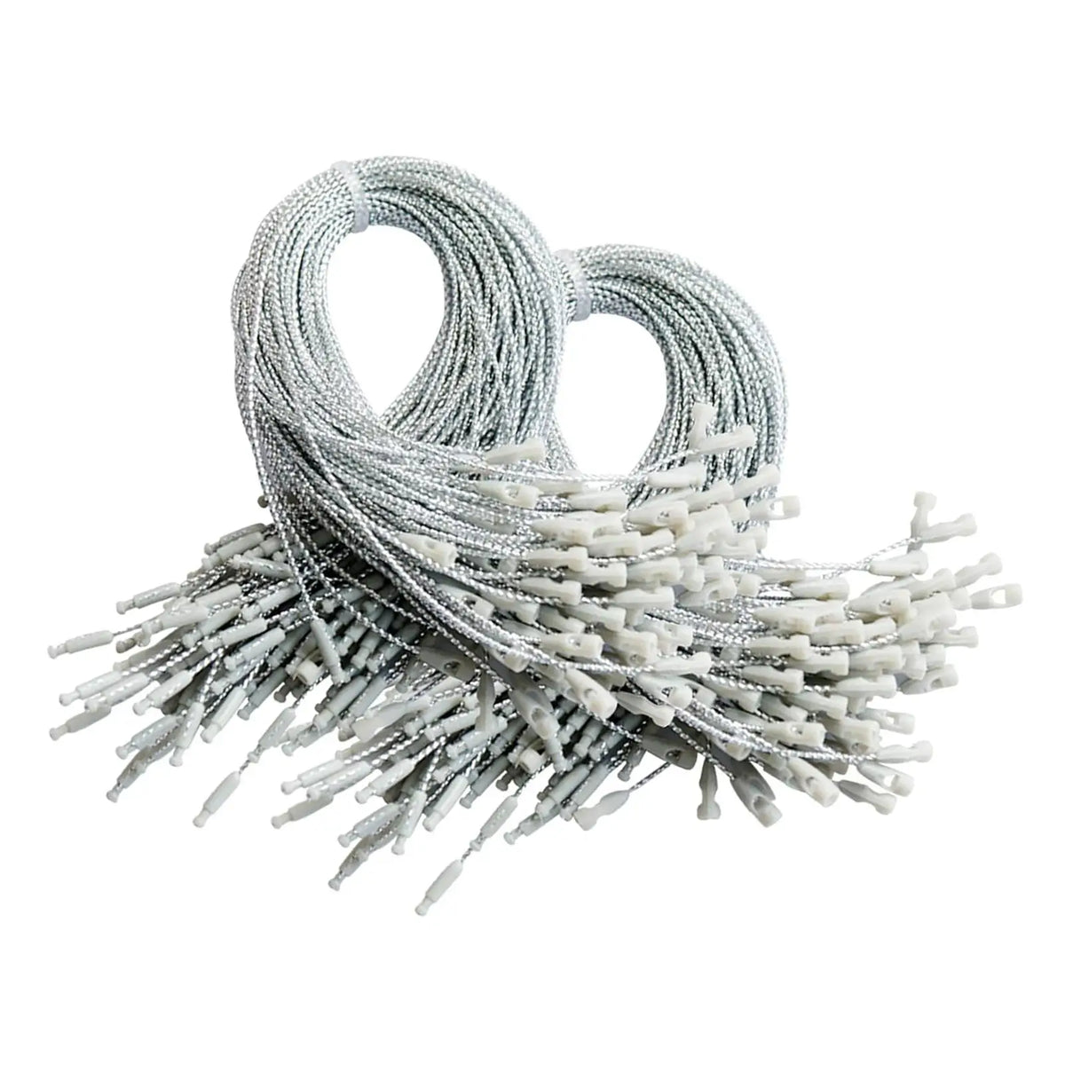 Precut String Christmas Ornament Hooks with Snap for Hanging Crystal Balls Crafts and Tags for Christmas Tree Decoration Quake silver