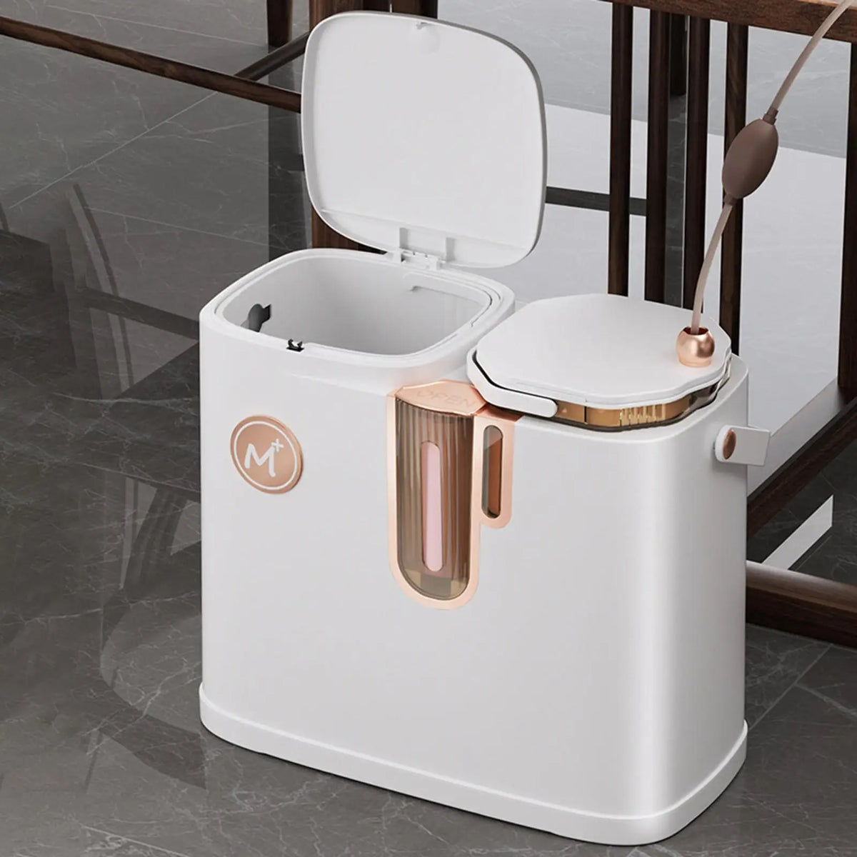 Wet and Dry Dual Trash Can Recycle Garbage Garbage Can Recycling Bin Tea Dregs Drainage Bucket for Office RV Home Dorm Vehicle Quake with hose