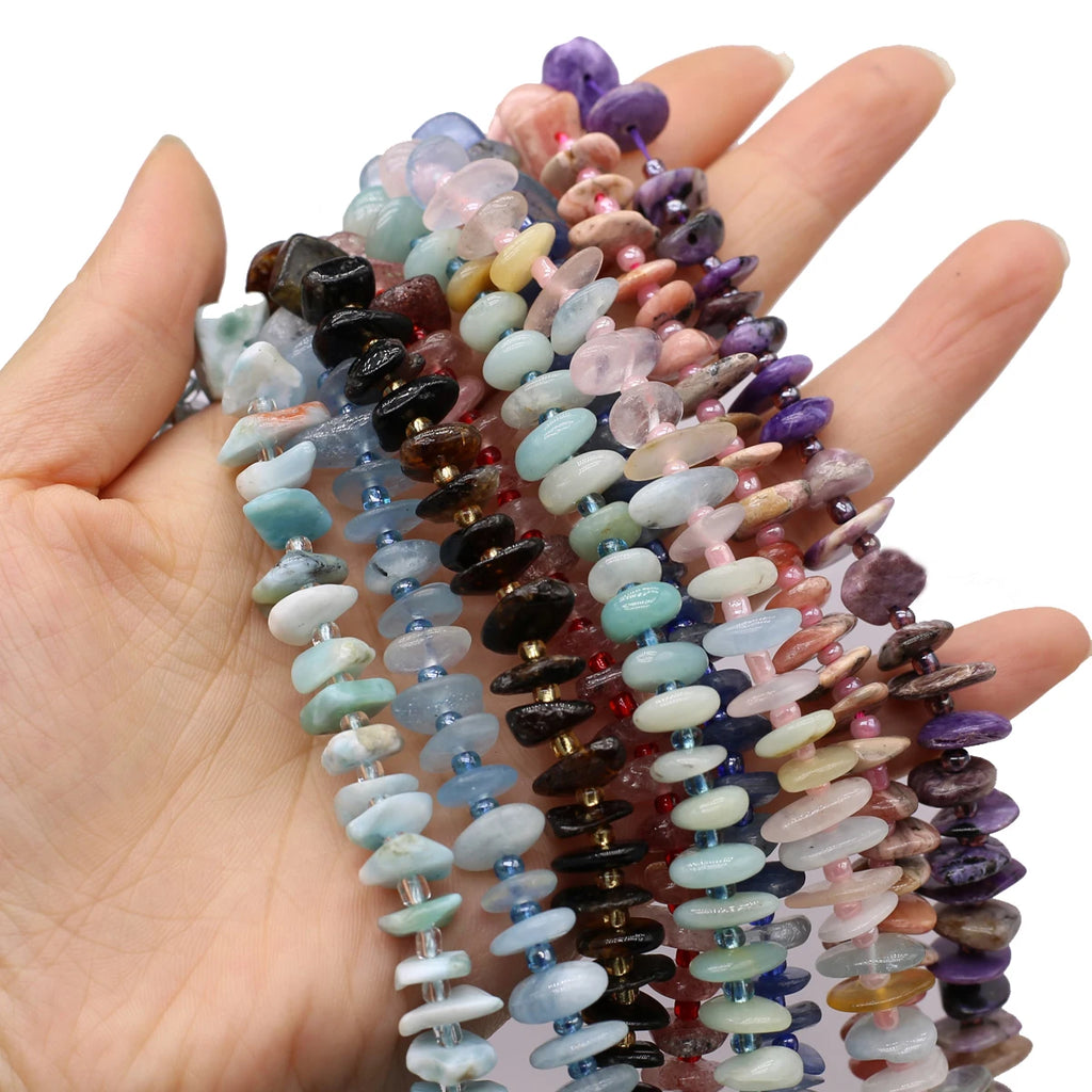 Natural Stone Oval Beads High Quality Fine Jewelry Premium for Jewelry Making DIY Necklace Accessory Quake