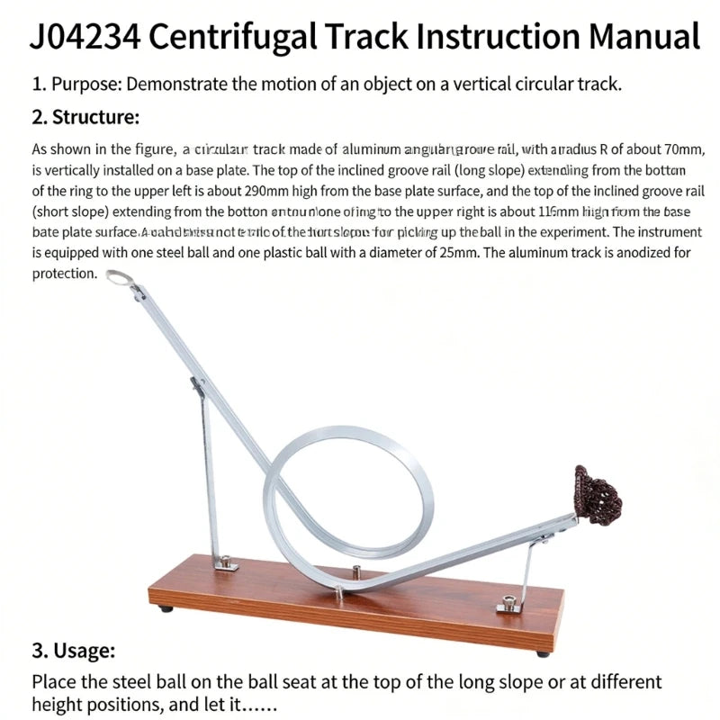 Centripetal Force Experiment Demonstrator Wooden Metal Roller Model For Science Education And Classroom Teaching K1KF Quake