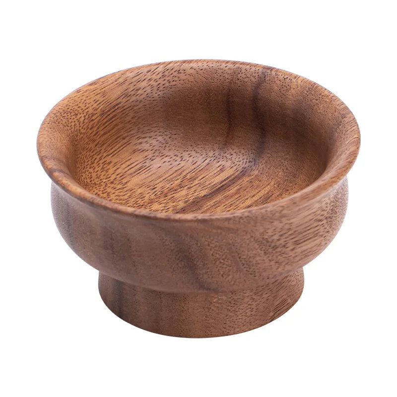 Wooden milk tea bowl fruit plate solid wood light luxury bowl dried fruit tall plate wooden fruit plate classy fruit plate Quake