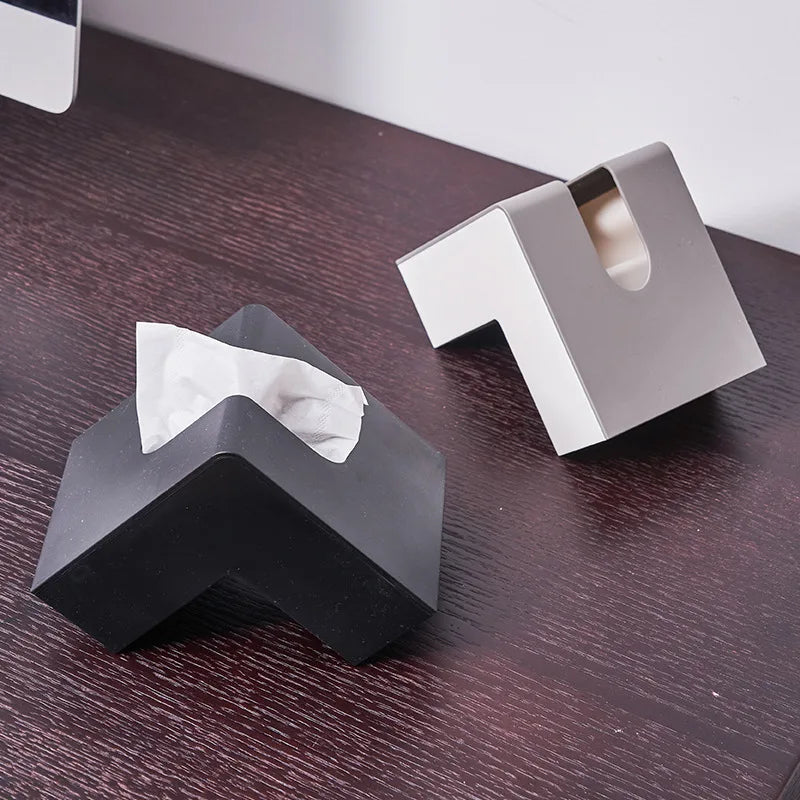 Japanese creative ins air-pumped paper box net red high appearance level L-shaped tissue box living room simple Kleenex box Quake